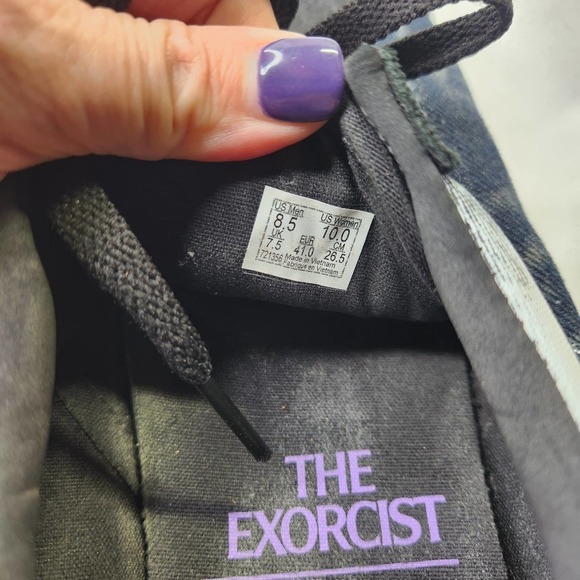 VANS The Exorcist Checkerboard Sneakers Mens Size 8.5 Womens Size 10 Black White - Picture 9 of 14